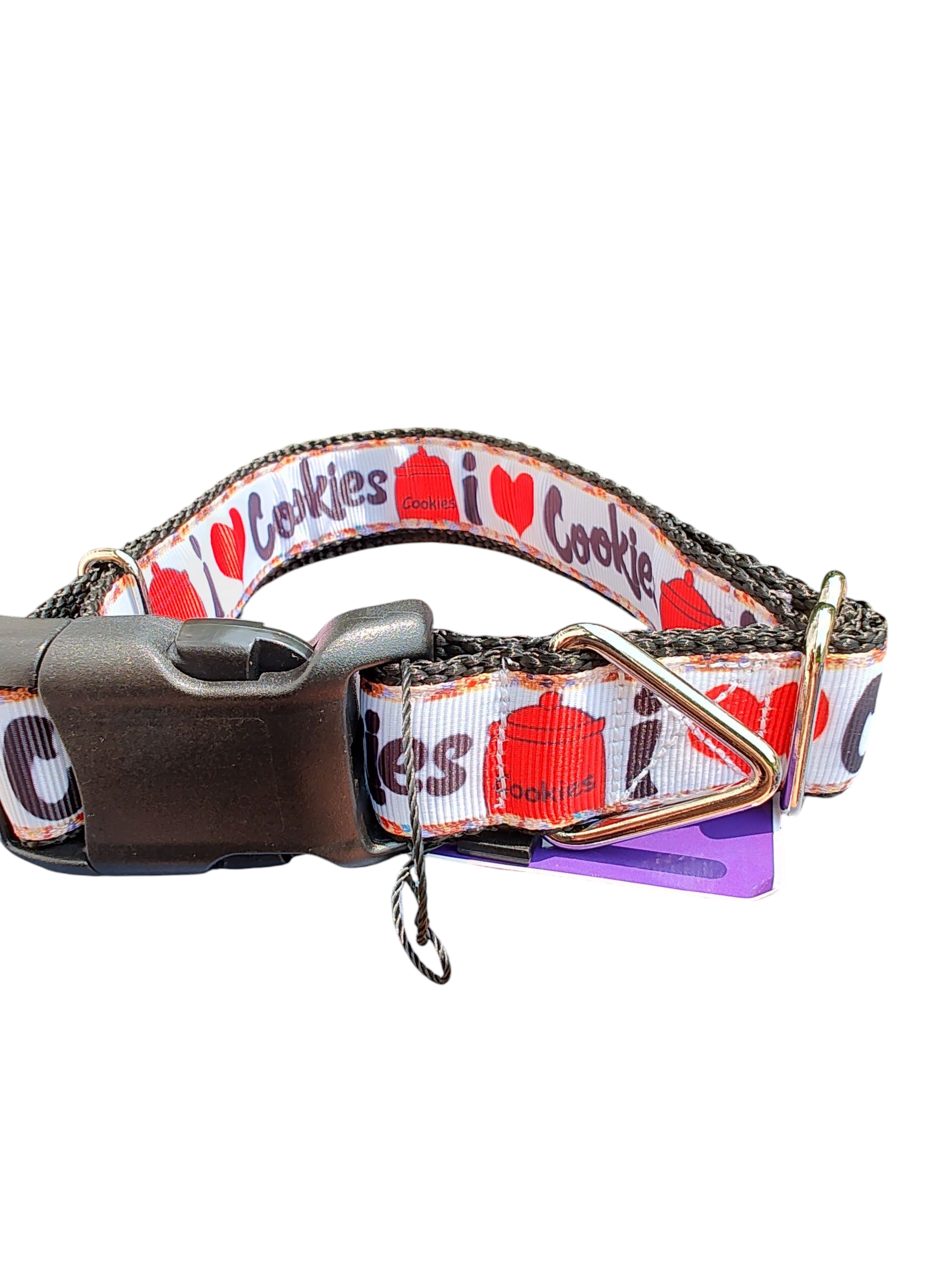 I Heart Cookies Nylon Dog Collar