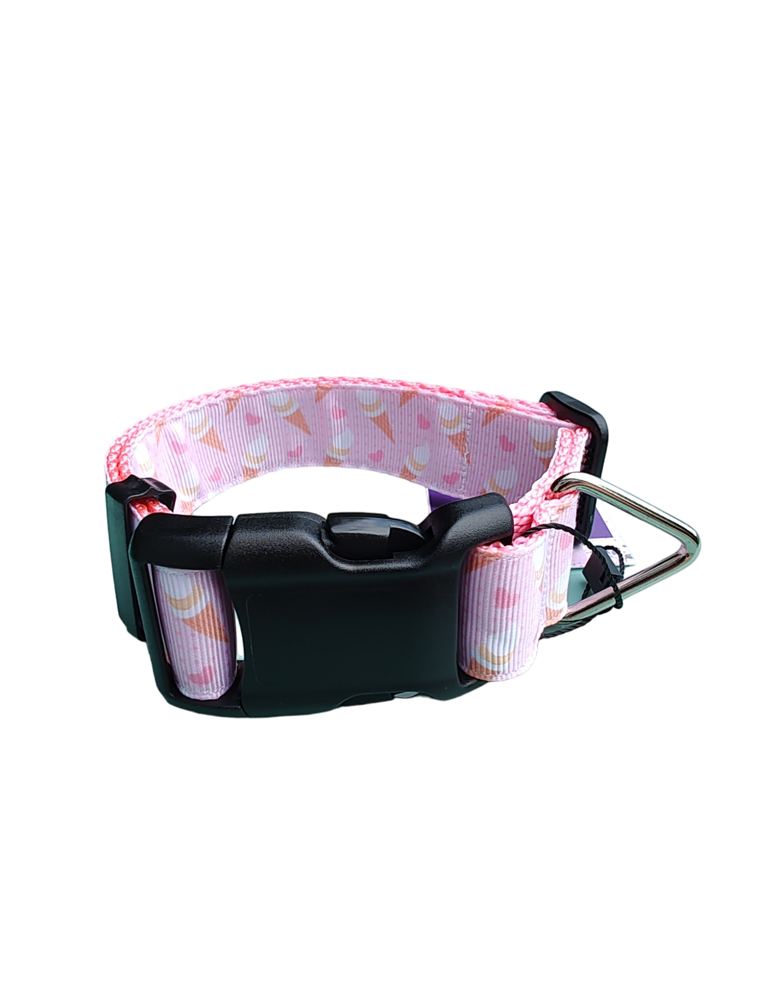 Ice Cream Pink Nylon Dog Collar MD, LG, XL, Leash