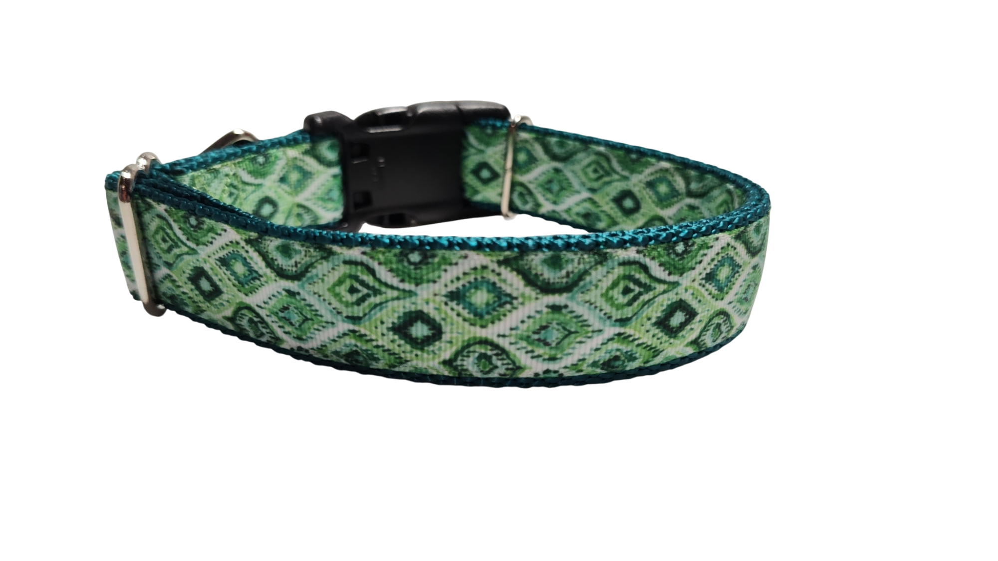 Moroccan Green Pattern Nylon Dog Collar