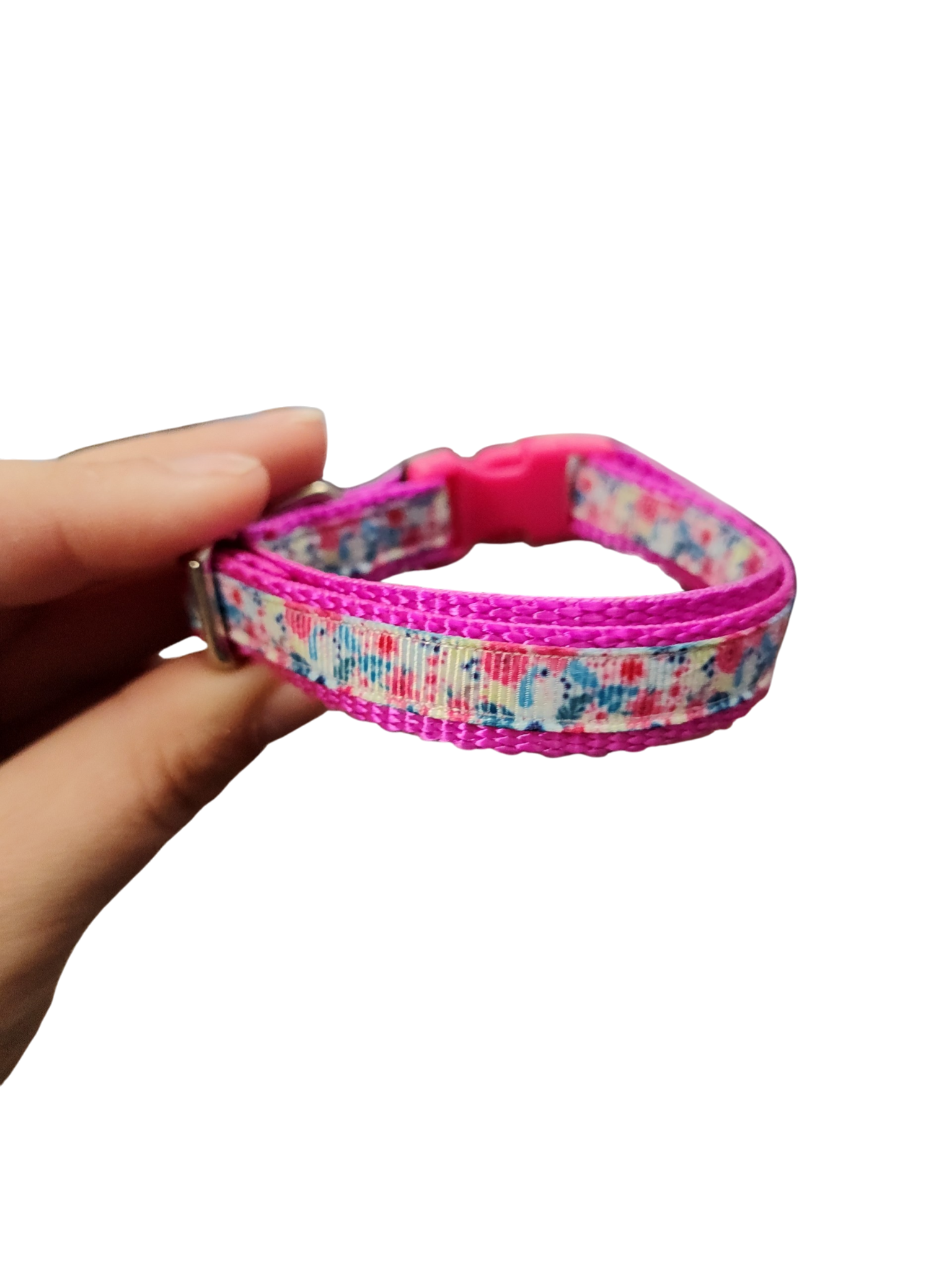 1/2" Bright Flowers Nylon Dog / Cat Collar