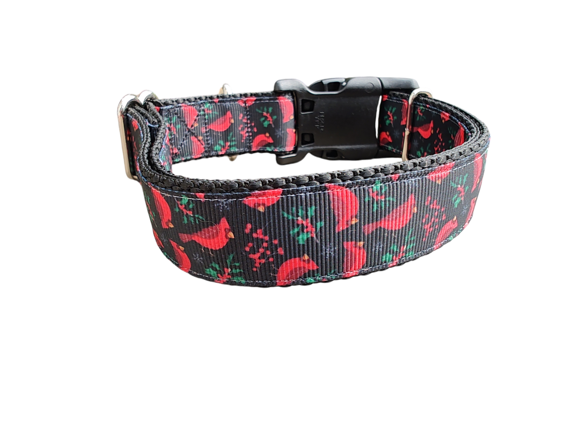 Christmas Cardinal Nylon Dog Collar