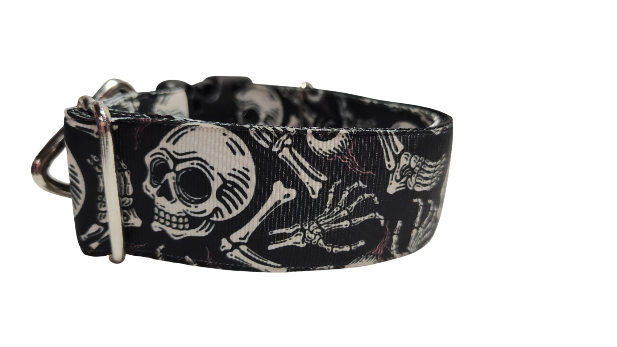 1.5" Skeleton Bones Nylon Dog Collar