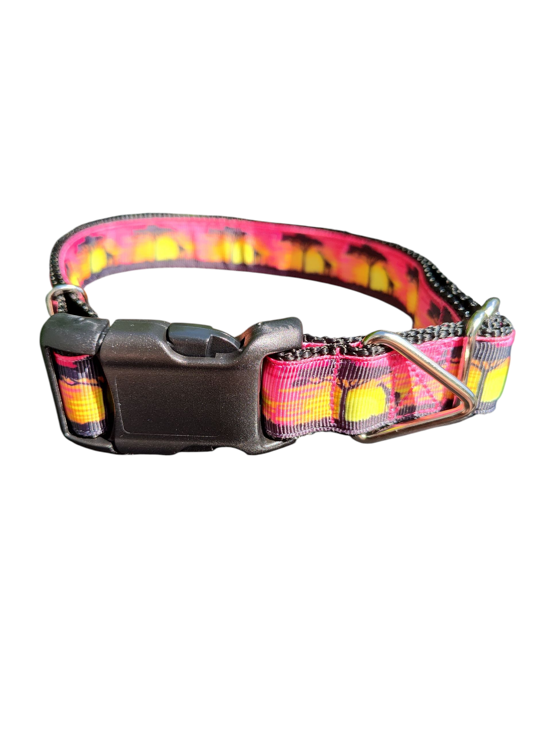Safari Giraffe Sunset Nylon Dog Collar
