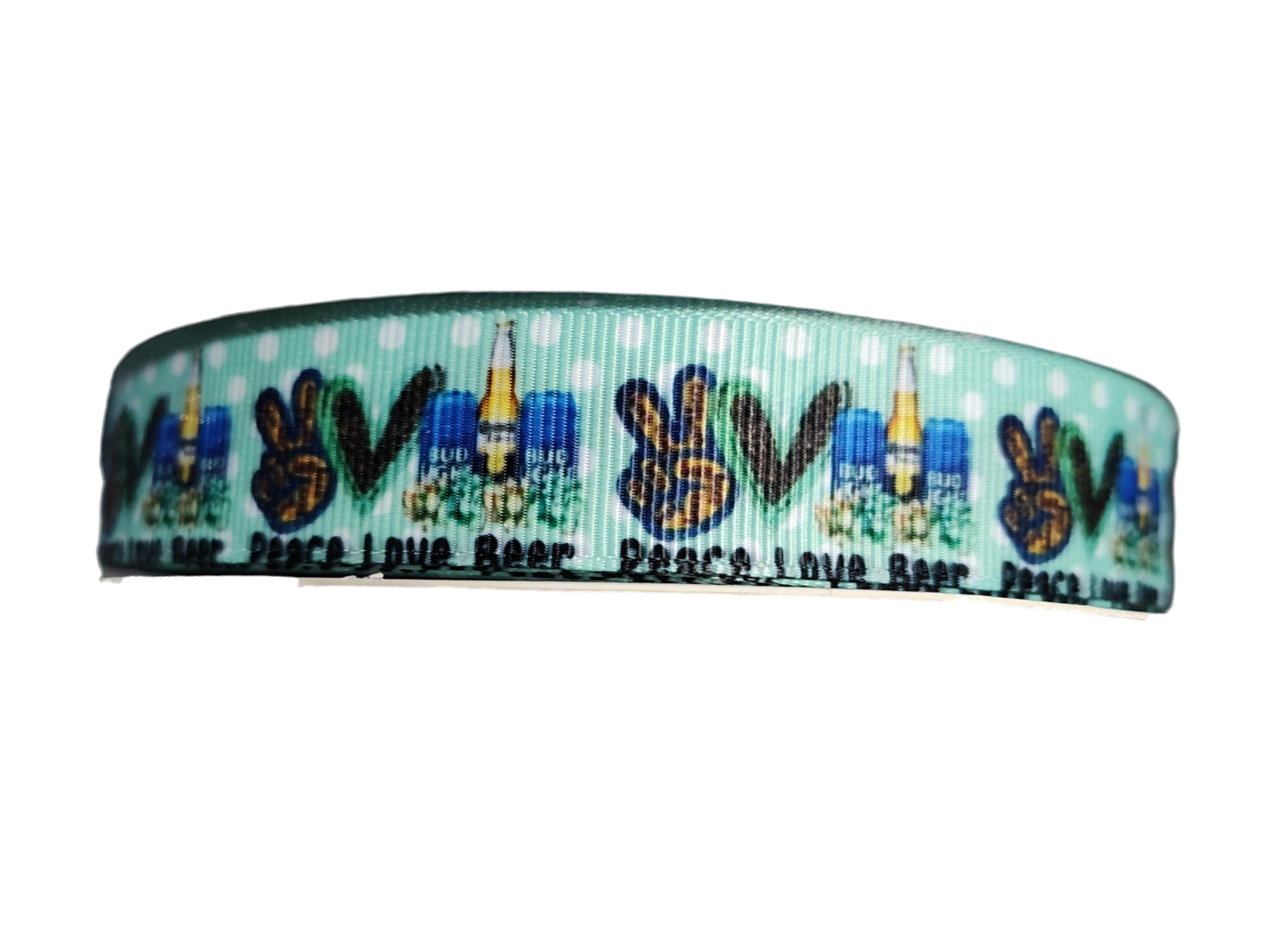 Peace Love Beer Nylon Dog Collar