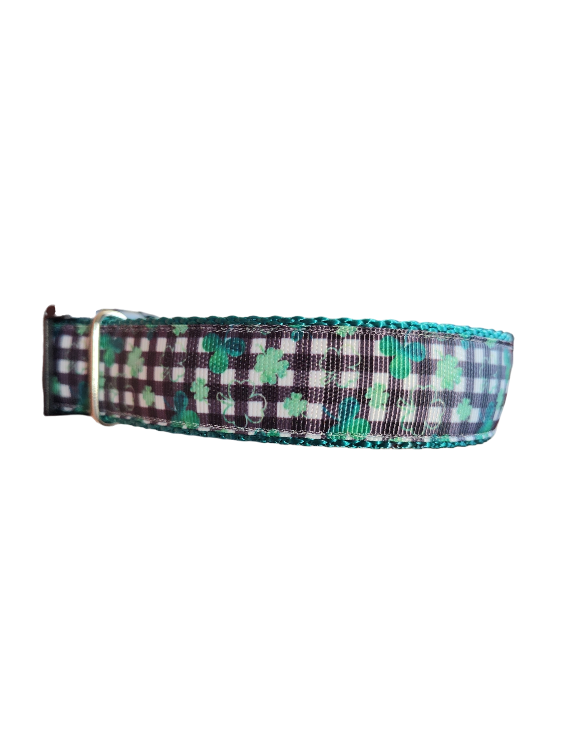 Gingham Clover Nylon Dog Collar