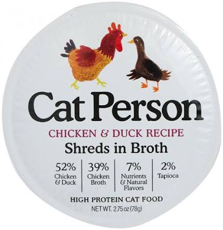 Cat Person Cat Shredded Chicken & Duck In Broth 2.75oz