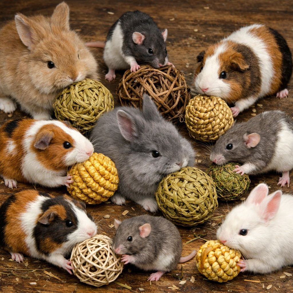 Treat & Play Ball for Bunnies, Guinea Pigs & Rodents Various Types