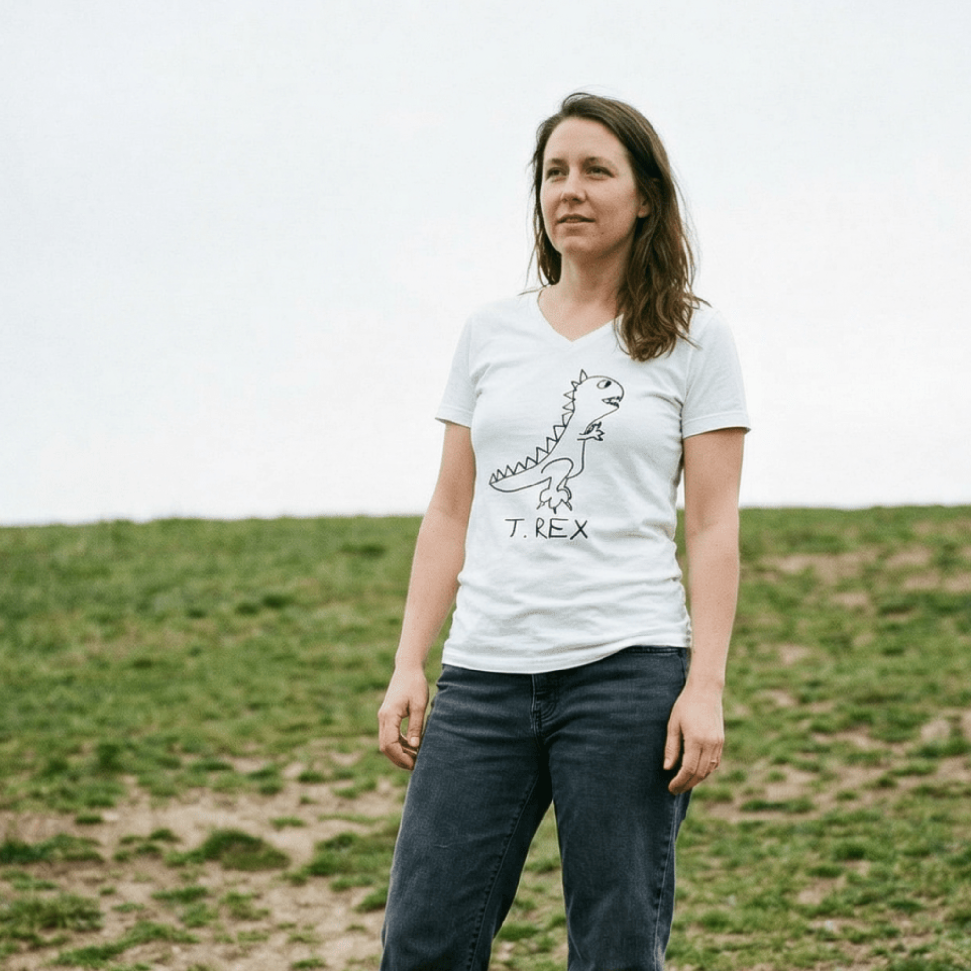T Rex - Women's V-Neck Tee