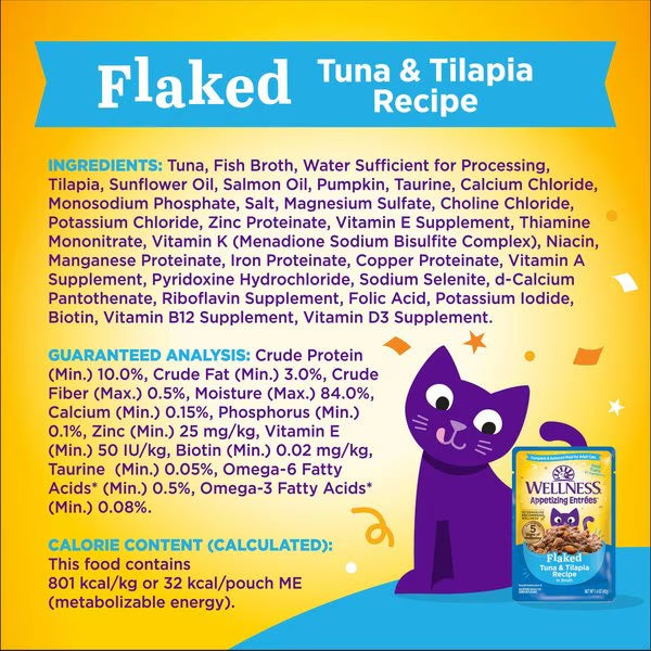 Wellness Appetizing Entrees Flaked Tuna & Tilapia Cat (1.4oz)