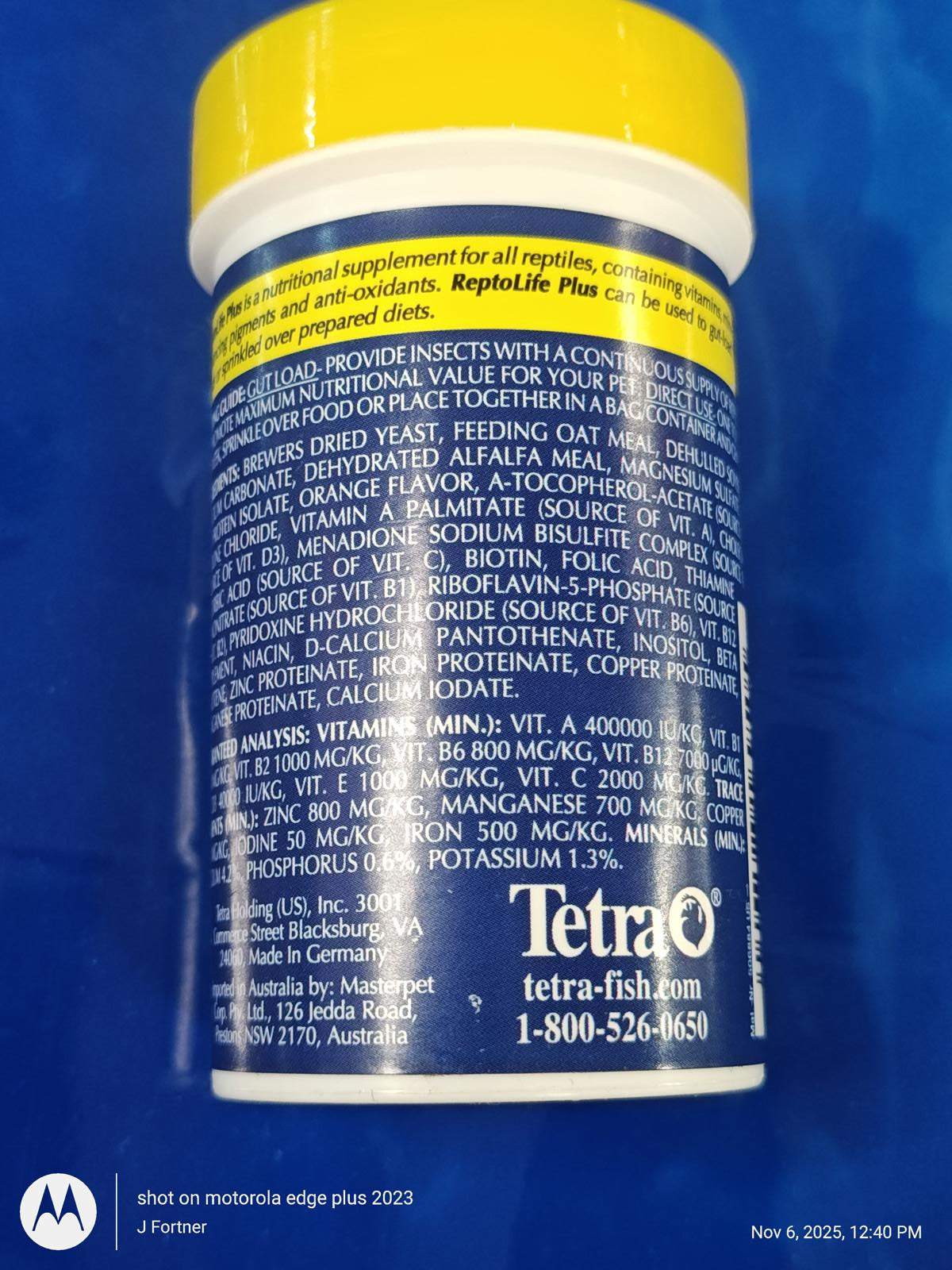 ReptoLife Plus Reptile Vitamin/Mineral Supplement Complete Nutrition 4 Reptiles