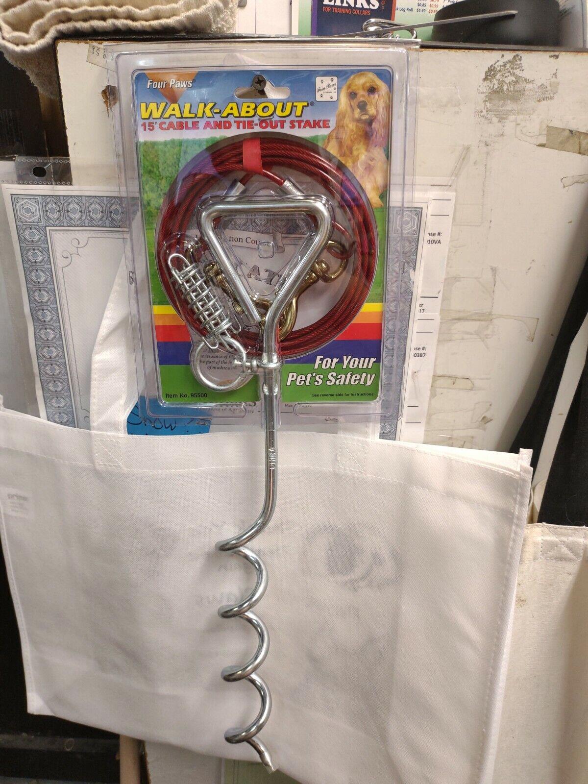 Dog tie out cable With Stake 15'