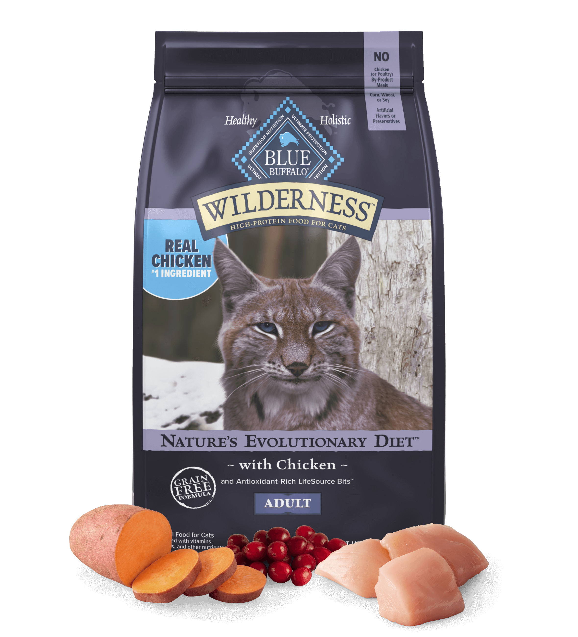 Blue Buffalo Wilderness Adult Chicken Recipe Dry Cat Food (12lb)
