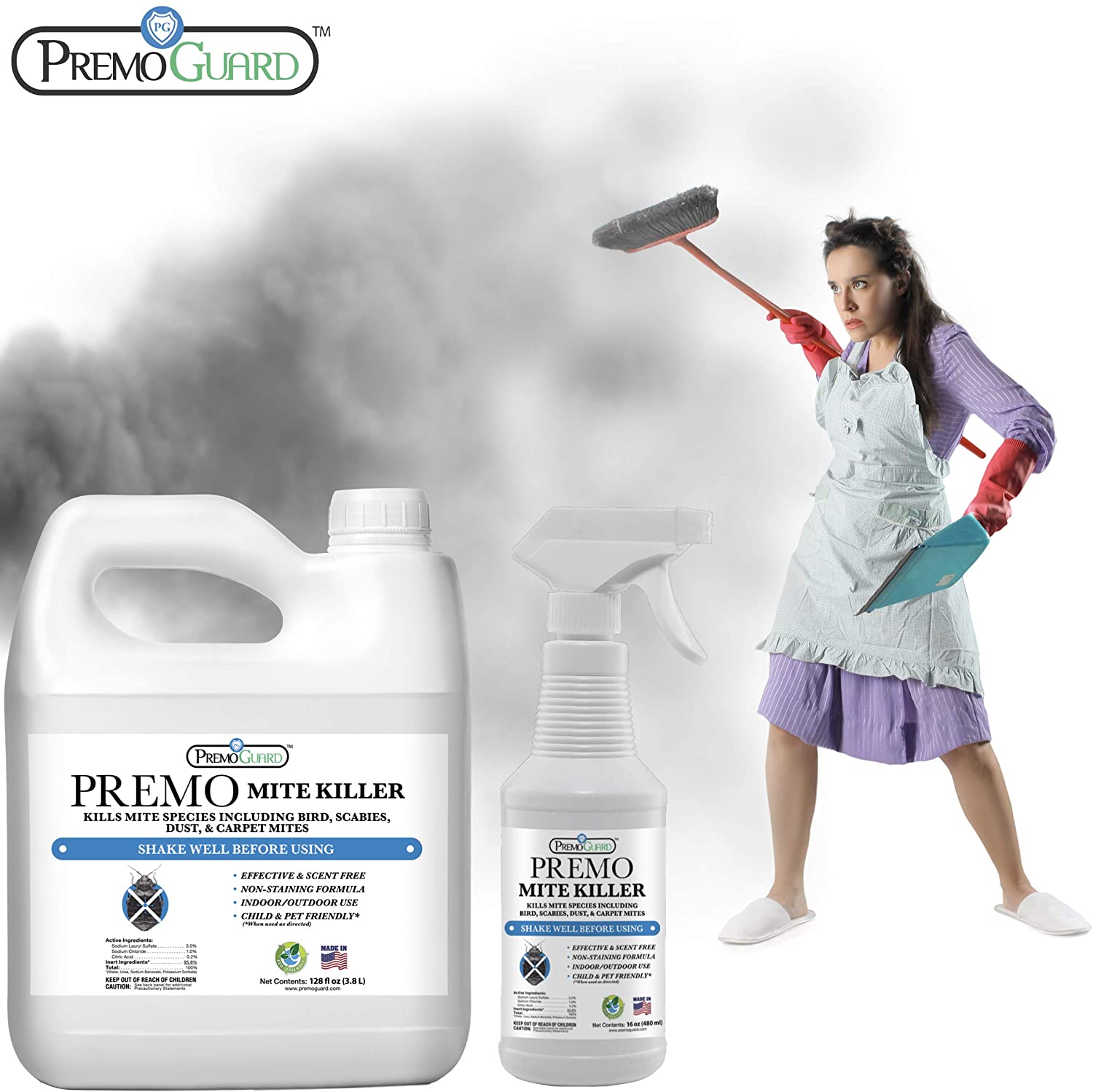 Premo Guard Mite Killer Spray - 128 oz Natural & Non-Toxic